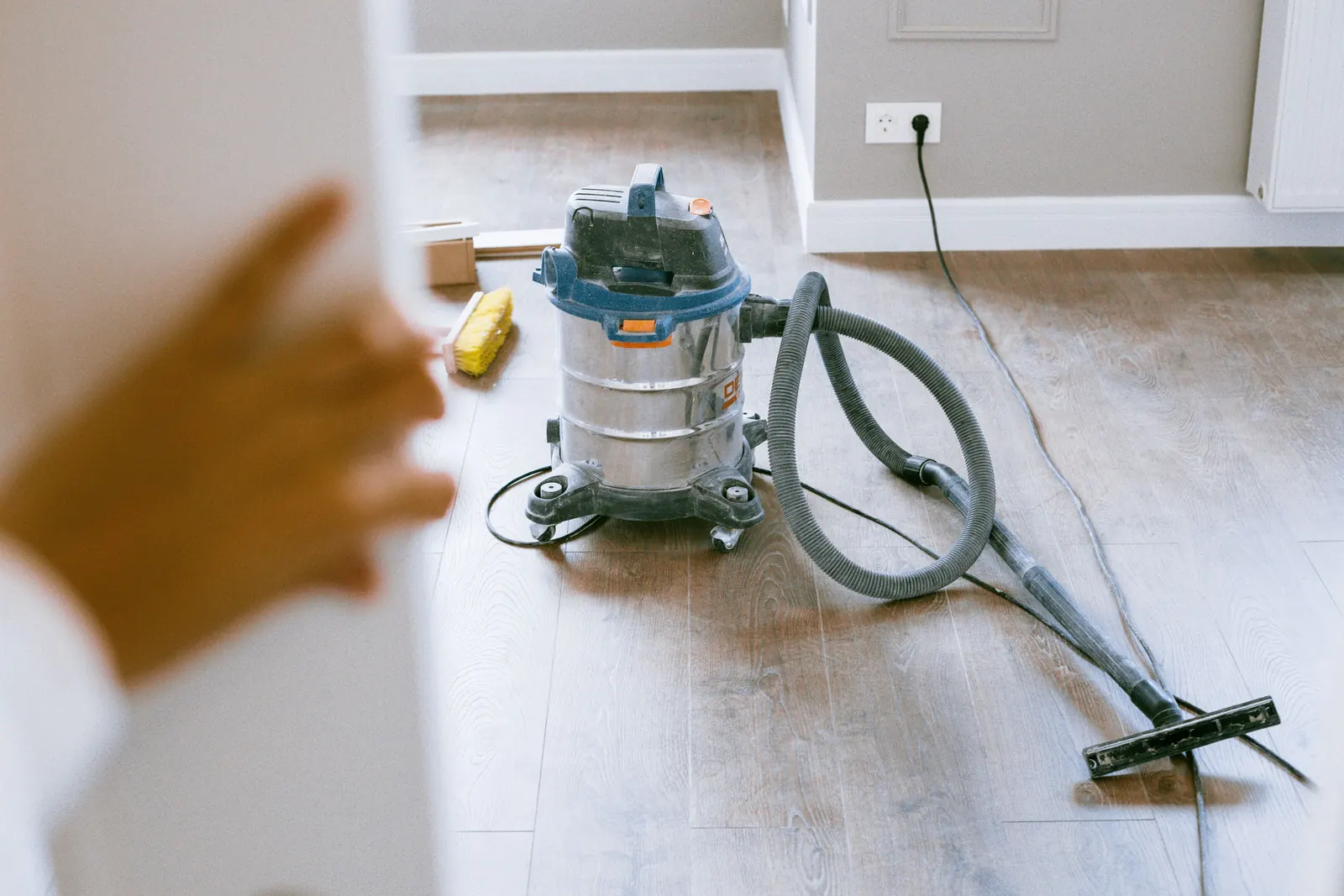 Industrial vacuum equipment prepared inside a home